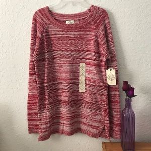 Red and White Knitted Sweater
